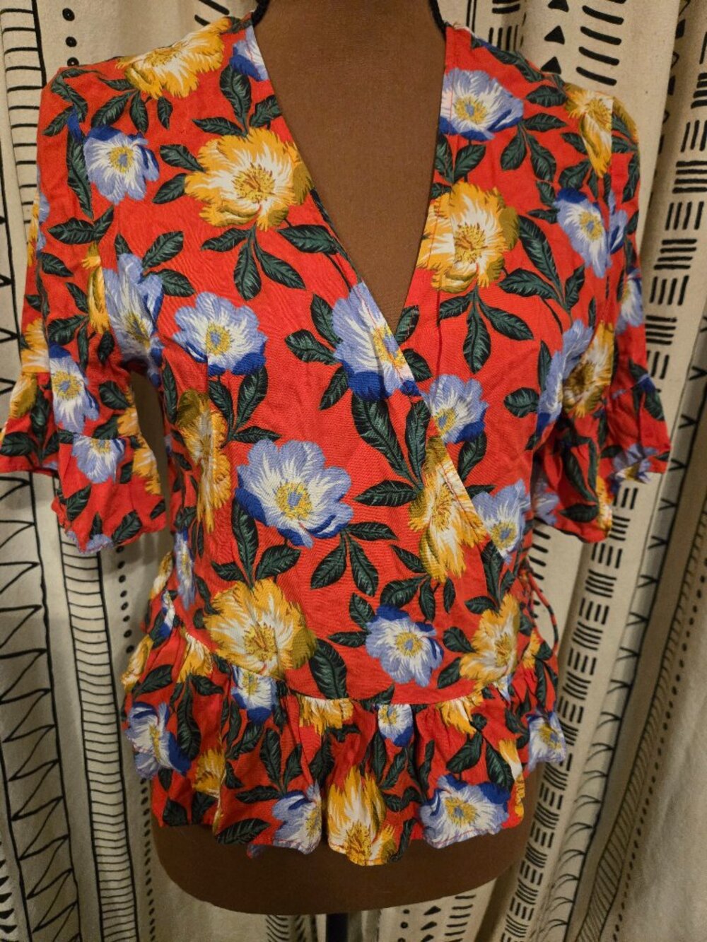 The Fifth Label floral wrap crop blouse
